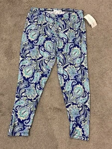 French Laundry Paisley Pants Women Size XL Buttery Soft Blue White Teal NWT - Picture 1 of 17