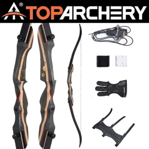 62" Wooden Takedown Recurve Bow Set Shoot Practice Archery Kit Target Hunting - Picture 1 of 20