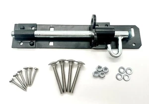 PERNO DESLIZANTE PUERTA NEGRO 8" CON FIJACIONES PADBOLT BRENTON RESISTENTE - Imagen 1 de 5