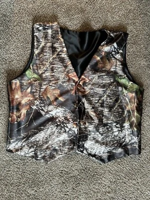 Mossy Oak Formal Boda Esmoquin Vestir Chaleco Romper Camuflaje Caza L Foto 1 de 4