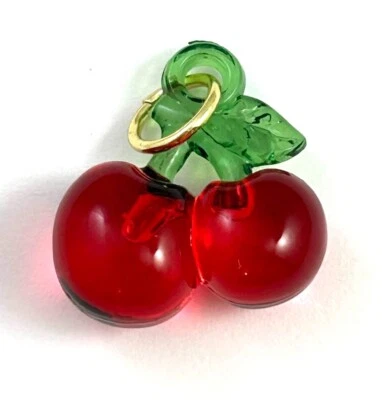 Colgante con dije de cereza colorido cerezas fruta mujer joyería regalo para ella Foto 1 de 4