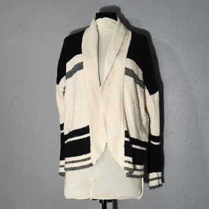 Madewell Open Front Knit Cardigan Sz M Beige & Black - Picture 1 of 5