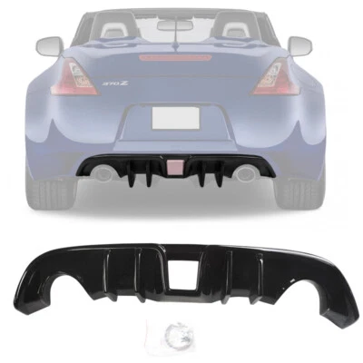 For 2009-2020 Nissan 370Z Z34 Coupe Rear Bumper Lip Gloss Black Valance Diffuser - Image 1 of 4