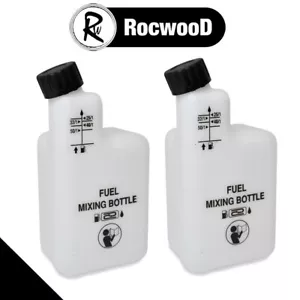 2 x Fuel Petrol Mixing Bottle 2 Stroke Oil For Strimmer Chainsaw 25:1 40:1 50:1 - Picture 1 of 8