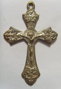 1800s antique catholic crucifix radiating sun cross religious pendant 54028 - Picture 1 of 4
