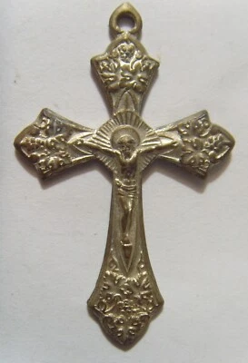 Antiguo colgante religioso cruz sol radiante crucifijo católico siglo XIX 54028 Foto 1 de 4