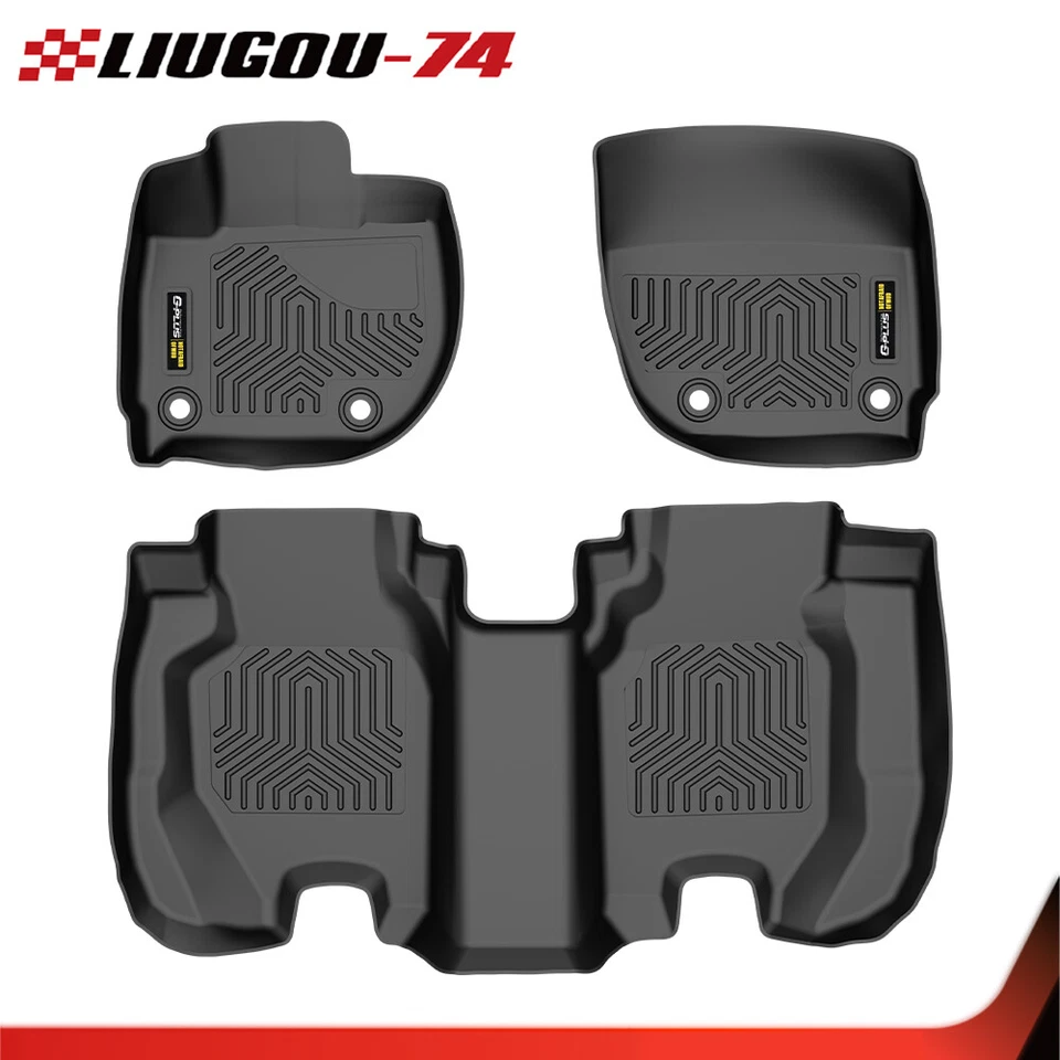 Fit For 2015-2020 Honda Fit All Weather 3D TPE Floor Mats 1st & 2nd Rows Liners - Image 1 of 4