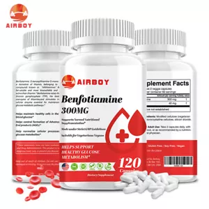 120 cápsulas de benfotiamina 300 mg - L-lecucina - vitamina B1 soluble en grasa y agua - Imagen 1 de 12