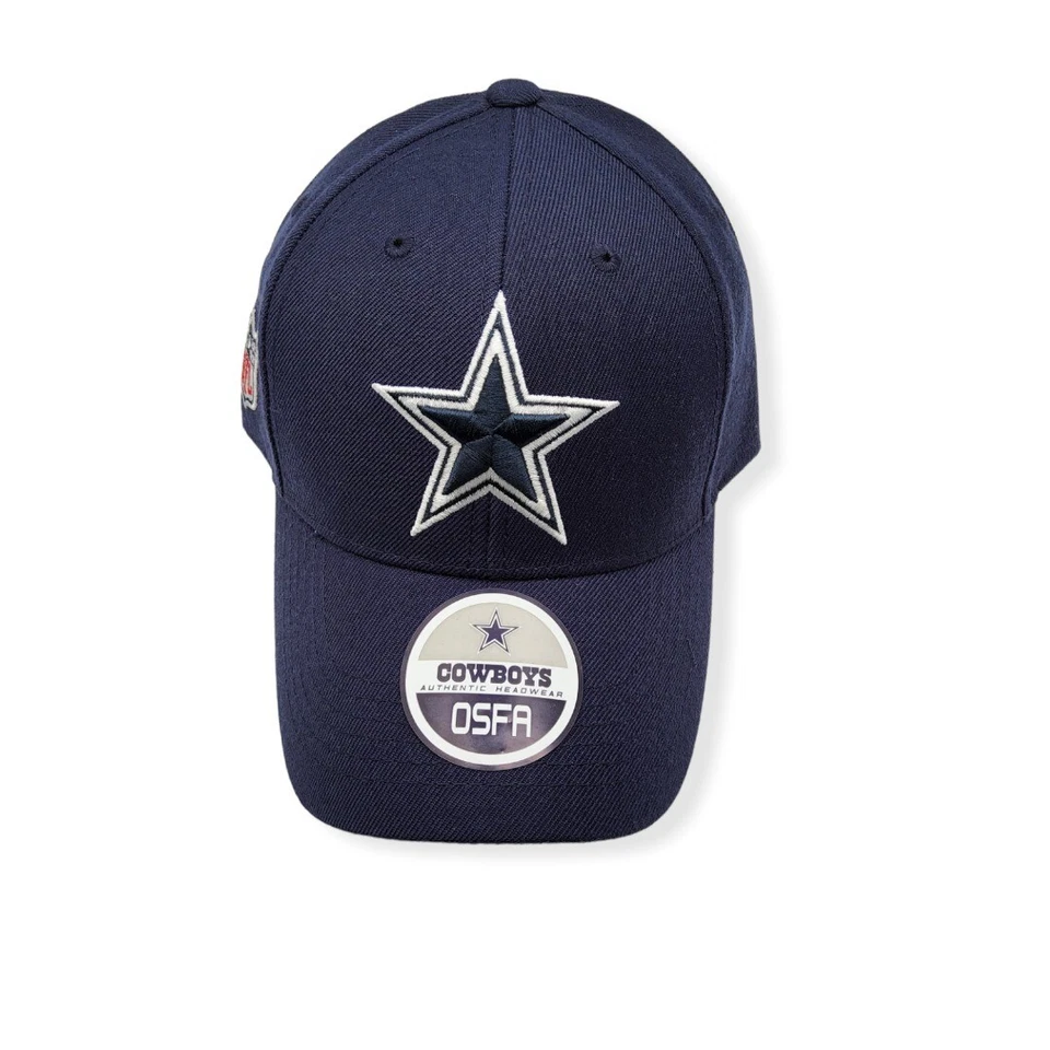 Dallas Cowboys Hat Cap One Size Adjustable Strap Navy Blue Acrylic Wool Blend