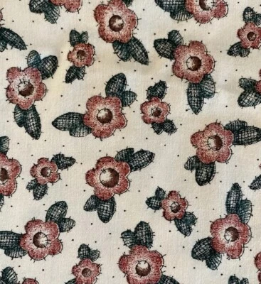 Vintage Peace Creek Collection Spectrix Fabric All Over Floral Print 43 x 72” - Image 1 of 4
