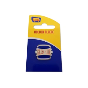 333413 GOLDEN FLEECE WORD LOGO AUSTRALIAN PETROL COLLECTABLE PIN BADGE ON CARD - Foto 1 di 1