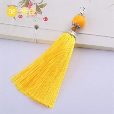 5X Large Silky Tassels Key Set Sewing Trim 11cm Long Bead Cushion Curtain CraftU - Image 1 of 4