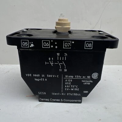 🔥MANNESMANN DEMAG 87419844 Contact Block 25A/500V-10A/150V,new,free Ship🇺🇸 - Image 1 of 4