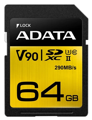 64GB AData Premier ONE SDXC UHS-II U3 290MB/s Class 10 Memory Card - Image 1 of 3