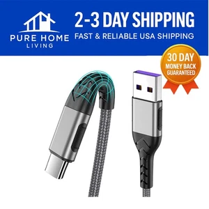 Upgraded 10ft Fast Charging Braided USB-C Cable - 2 Pack for Smartphones/Tablets - Picture 1 of 11