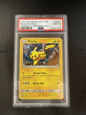 2017 Pokemon PSA 8 SM Pikachu SM81 Promo Card Shining Legends Holo - Image 1 of 2