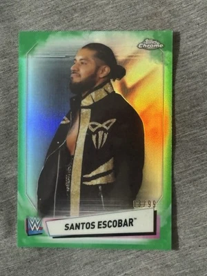 Santos Escobar  2021 Topps Chrome WWE Green refractor /99 #94 Wrestling Card - Image 1 of 2