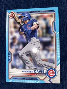 Brenn Davis 2021 Bowman Sky Blue Paper Parallel/499 Chicago Cubs - Imagen 1 de 1
