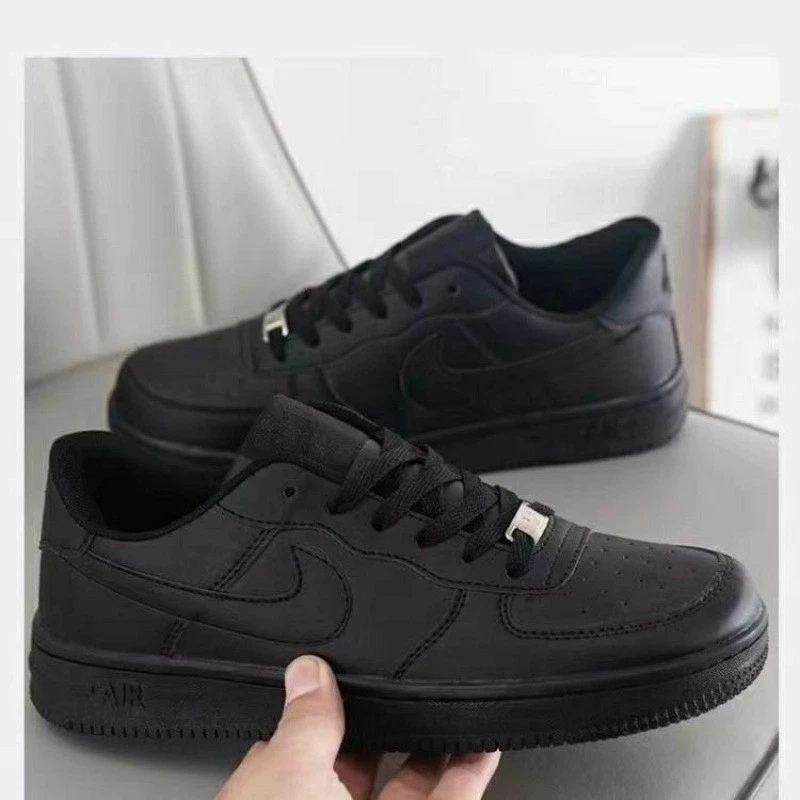 MENS WOMEN LEATHER SNEAKERS CASUAL-TRAINERS AF1 WALKING RUNNING SPORTS GYM SHOES - Image 1 of 4