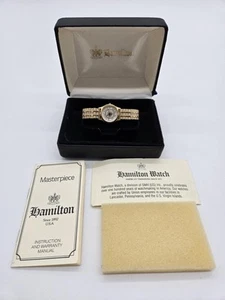 Vintage Hamilton Masterpiece Ladies Quartz Watch – Gold Tone - Picture 1 of 9