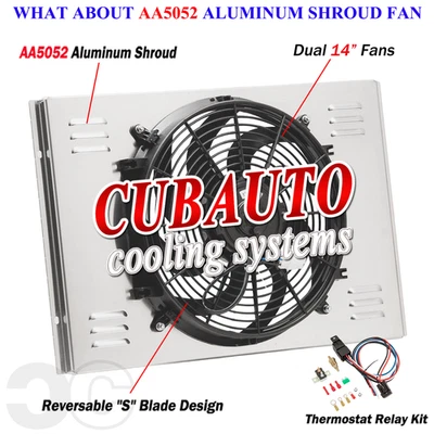 14" FAN & Aluminum SHROUD For 1962-1967 CHEVROLET CHEVY II NOVA 2.5L 3.2L 4.1L Foto 1 de 4