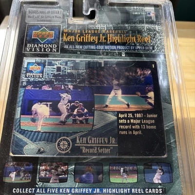 1997 Upper Deck Diamond Vision Ken Griffy Jr. Carretel de destaque RECORD SETTER  - Imagem 1 de 4