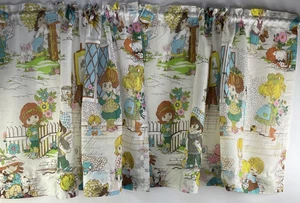 Vtg 70's J C Penney Curtain Tier Big Eye Kids Semi Sheer Rod Pocket 32x23 - Picture 1 of 12