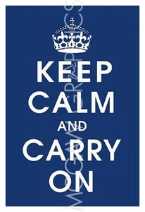 Keep Calm and Carry On, Vintage Reproduction, Wall Decor Art Print 19" x 13" 498 - Picture 1 of 1
