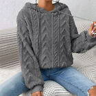 Fleece Sweatshirt Hoodies Tops Sweater Pullover Solid Hooded Loose Long Sleeve