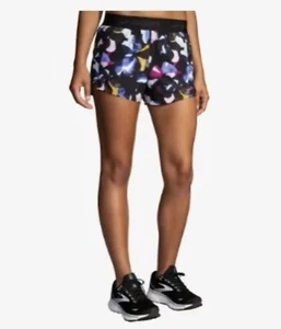 Brooks Women's Chaser 3" Fast Floral Print Running Short Large NWT Black 100 - Picture 1 of 10