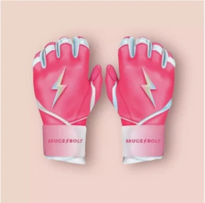 NEW Bruce Bolt Premium Pro MEGREM Series LONG CUFF Batting Gloves YOUTH SMALL - Picture 1 of 12