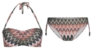 Conjunto de Bikini Lingadore Neva Bronce Reino Unido 10 Bandeau Moldeado Acolchado Multivía Halter - Imagen 1 de 8