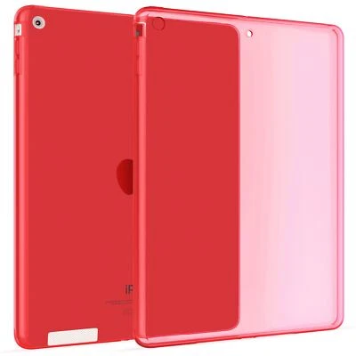 Trasparente Silicone Custodie Gomma Caso per Apple iPad 2/3/4 in Rosso - Immagine 1 di 4