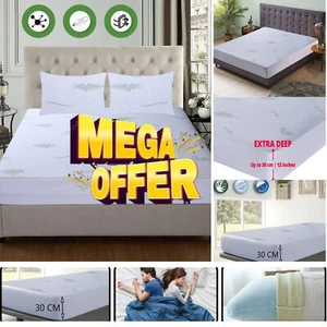 BAMBOO Fitted Sheet 100%Polyester Mattress Bedsheets Cover Protector Double King - Picture 1 of 11