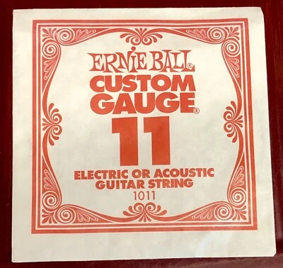 Vintage NOS Ernie Ball Slinky Custom Gauge 11 Acoustic or Electric Guitar String - Image 1 of 3