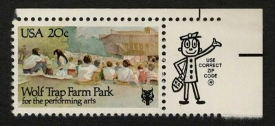 US 1982 #2018 Wolf Trap Farm Park 20c Zip Code Single Mint NH MNH - Image 1 of 2