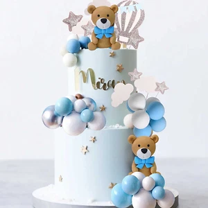 Jevenis Teddy Bear Cake Decoration Baby Boy Cake Decoration Baby Shower Cake ... - Picture 1 of 12