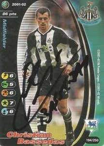 CHRISTIAN BASSEDAS SIGNED NEWCASTLE 2001/2002 FOOTBALL CHAMPIONS TRADINGCARD+COA - Picture 1 of 1