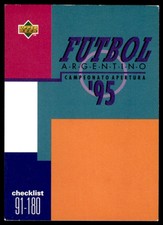 Upper Deck Futbol Argentino 95 Checklist 91-180 Checklist No. 180