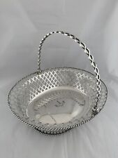 Antique Silver Bread Basket Bowl LARGE 1906 London C S HARRIS Antique CRESTED