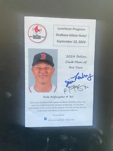 BOSTON RED SOX PLAYERS SIGNED PROGRAM LONBORG & REFSNYDER - Picture 1 of 2