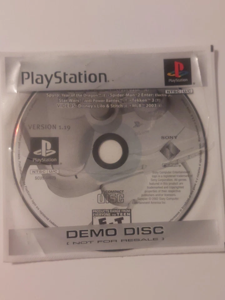 PLAYSTATION 1 KIOSK DEMO DISC 2002 Version 1.19 "Not For Resale" - ( Opened ) - Image 1 of 4