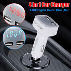5V 3.1A 4 In 1 Dual Usb Car Charger Adapter Digital Led Display Vehicle Charger