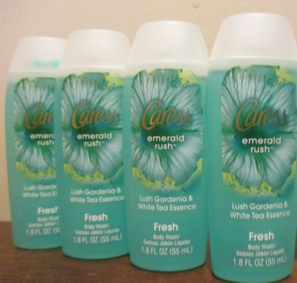 Pack de 4 Jabones Corporales Frescos Caress Emerald Rush 1.8 Onzas Tamaño de Viaje  Foto 1 de 1