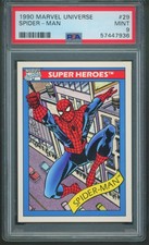 1990 MARVEL UNIVERSE SERIES 1 SPIDER-MAN #29 ROOKIE PSA 9