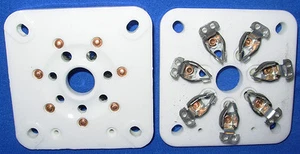 Par de nuevos enchufes de tubo de vacío de cerámica grandes de 7 pines para 813 4E27 5-125B, etc. - Imagen 1 de 2