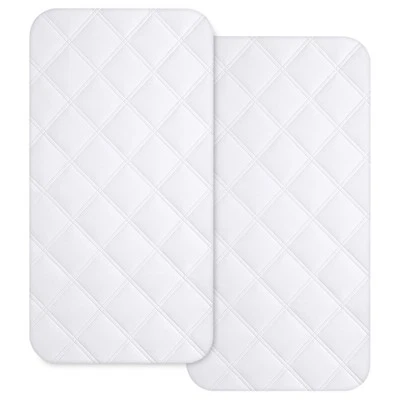 Waterproof Bassinet Mattress Pad Cover 2 Pack Fit for Rectangle Bassinet Matt... - Image 1 of 4