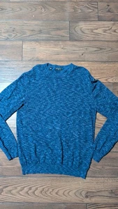 Suéter Saks Fifth Avenue Para Hombre 100% Algodón Cuello Redondo Negro/Gris • Italia • XL - Imagen 1 de 7
