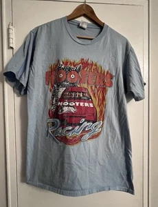 T-shirt retrò vintage Hooters Racing NASCAR blu taglia grande - Foto 1 di 6