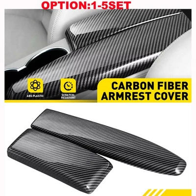 Carbon Fiber Sport Trim Armrest Box Cover For 2008-14 Mercedes Benz C-Class W204 - Image 1 of 4